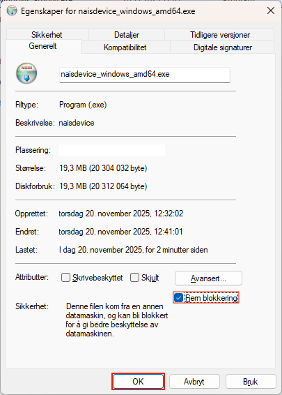 Click OK